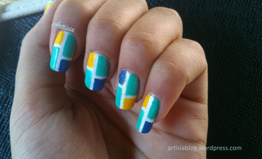 color block DIY nail art