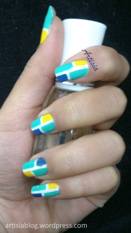 color block nail art