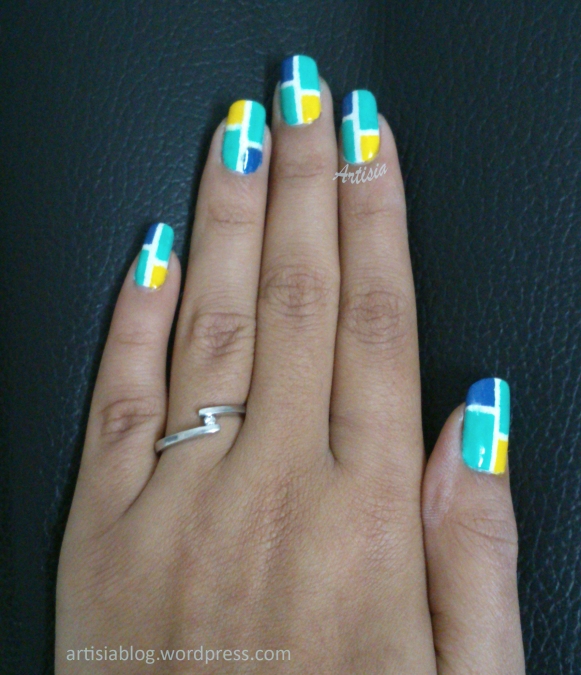DIY color block nails